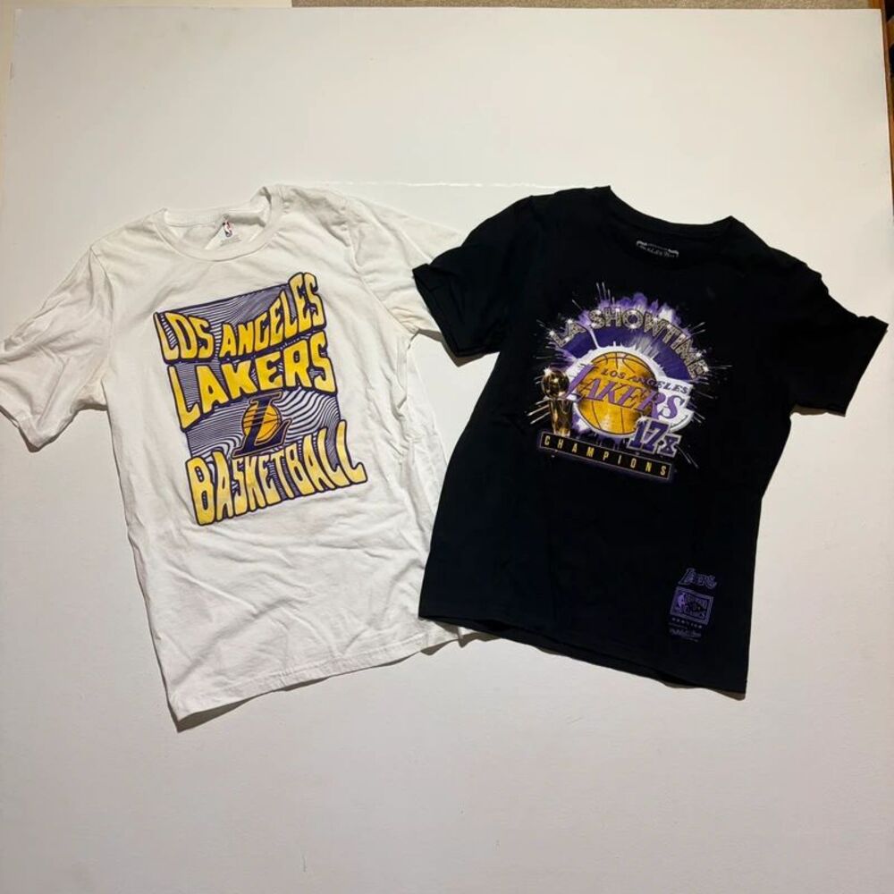 Lot of Two Lakers Youth L and XL Graphic Tee Shirt